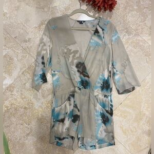 Armani Exchange Limited edition Water Color 100% Silk Romper w/ pockets 4